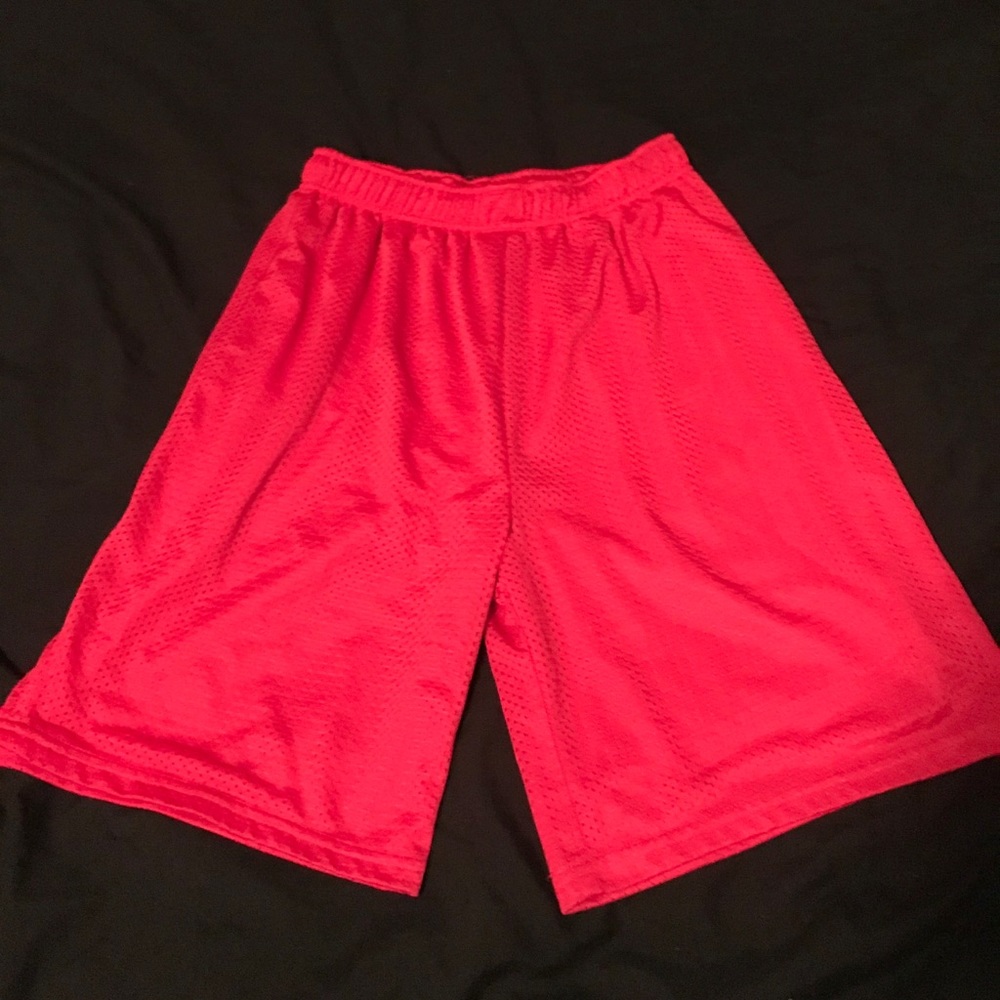 Red basketball shorts